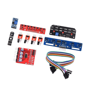 4路寻迹传感器模块 智能循迹小车避障机器人光电巡线四路红外探测