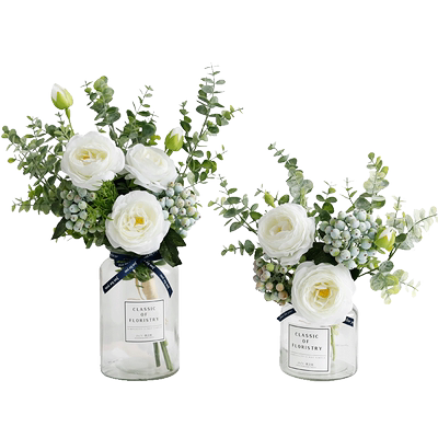 轻奢假花北欧摆件餐桌尤加利叶