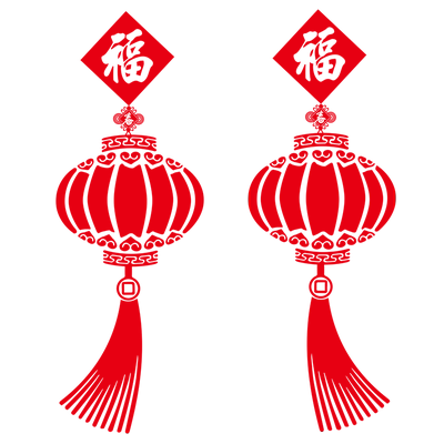 新年春节装饰玻璃贴纸