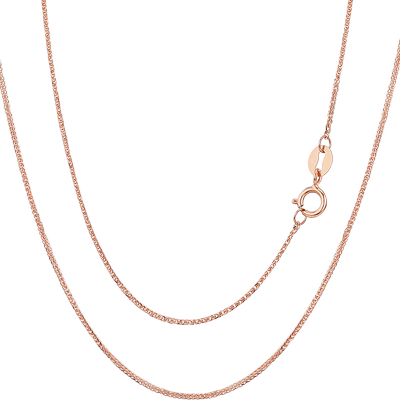 18K金玫瑰金素链项链锁骨
