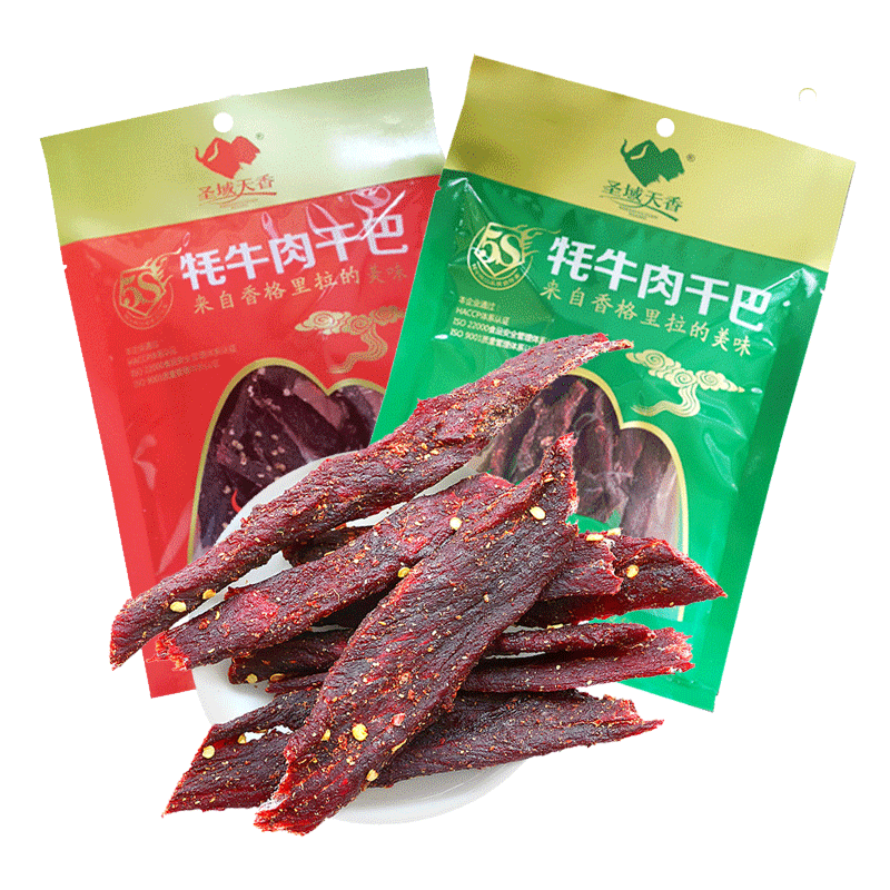 云南香格里拉牦牛肉干麻辣牛肉干原味干巴干吧牦牛肉80g实体同款