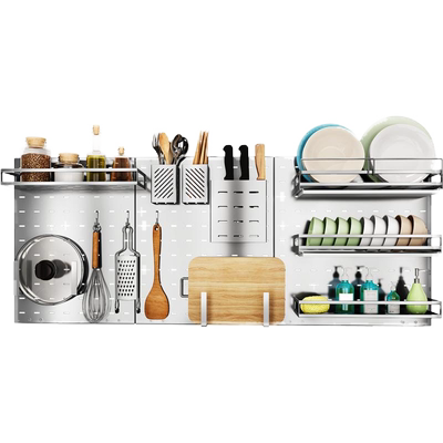 置物架壁挂式收纳调料不锈钢厨房