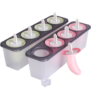 雪糕模具盒带盖硅胶家用做自制冰淇淋冰棒冰棍冰糕的果冻模型神器