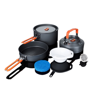 火枫户外炊具锅具便携套装野营套锅野炊锅1-2345人露营盛宴折叠锅
