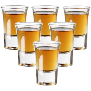 乐美雅酒杯玻璃家用白酒杯套装分酒器小酒杯子弹杯酒具一口杯酒盅