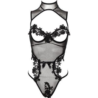 花瓣刺绣柔美网纱连体衣