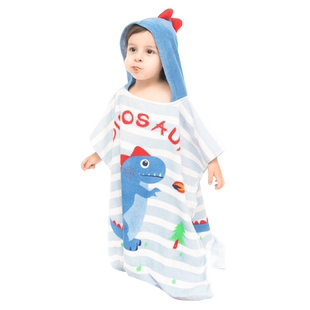 永盛游泳儿童浴巾斗篷带帽纯棉吸水速干可穿宝宝洗澡浴袍夏季薄款