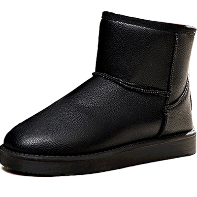 加厚冬季雪地靴防水皮面防滑棉鞋