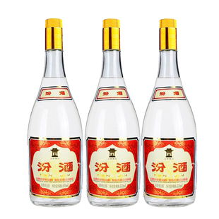汾酒55度950ml黄盖汾酒 玻汾 山西杏花村纯粮食清香型白酒3瓶装