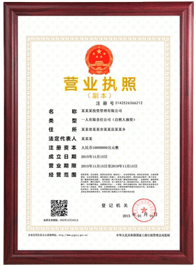 工商营业执照框架正副本a3a4