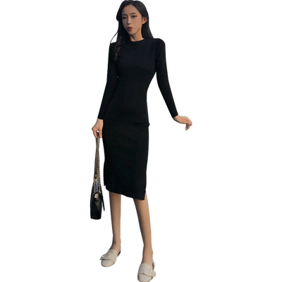 新款针织秋装性感打底裙紧身包臀