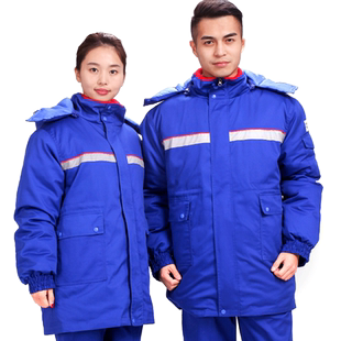 加油站工作服冬装加厚棉衣套装石油田劳保服防静电服棉袄大衣定制