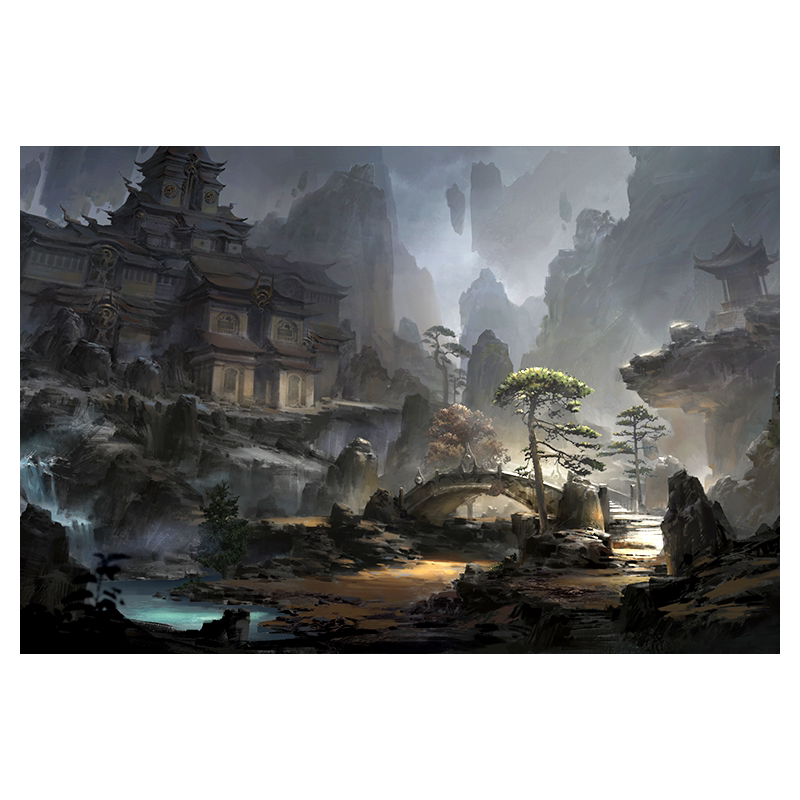 ps教程奇幻中国风概念场景案例实操原画设计手绘板插画视频课程