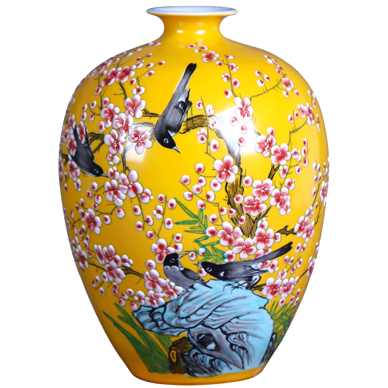 景德镇陶瓷花瓶插花中式家居客厅玄关装饰品电视柜瓷器摆件结婚