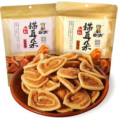 卧龙猫耳朵138g大袋怀旧零食小吃