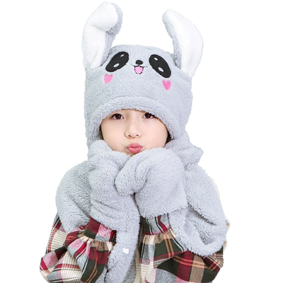 儿童一捏耳朵会动帽子冬天宝宝