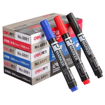 10支/得力记号笔不掉色快递大头笔红色蓝色黑色油性笔粗笔光盘标记笔洗不掉的几号笔防水不可擦大容量记好笔