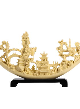 中式风象牙琼楼玉宇书房装饰品
