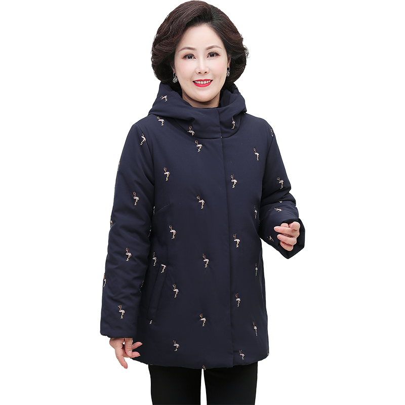 200斤胖妈妈特大码棉服外套绣花