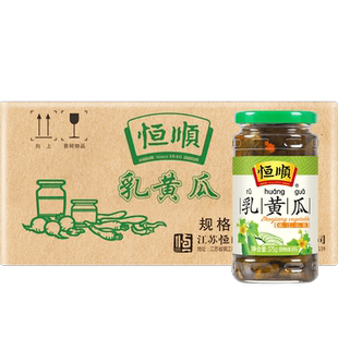 恒顺乳黄瓜375g*12瓶酱菜咸菜腌制泡菜下饭拌面榨菜镇江酱小菜