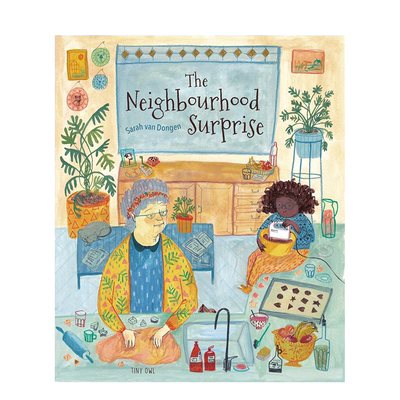 【现货】 The Neighbourhood Surprise 邻居的惊喜 绘画美食饮食 英文儿童绘本原版正品图书籍进口正版荷兰插画师Sarah van Dongen