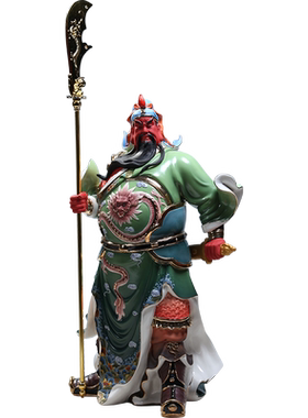 微美陶瓷火彩供奉武财神关公像