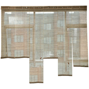 慕布卡 夏布苎麻日式窗帘茶室复古卷帘隔断屏风门帘装饰遮光拉帘