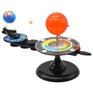地月日三球仪日月全食原理地球运动仪科普玩具礼物早教小制作天文模拟太阳地球月球运行带灯电动三球仪模型