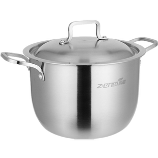 振能喜临门汤锅加厚不锈钢锅燃气电磁炉通用双耳汤煲家用熬汤