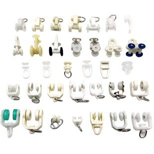 窗帘轨道配件直轨弯轨导轨挂钩环滑轮子辅料滚轮老式滑轨走轮滑轮