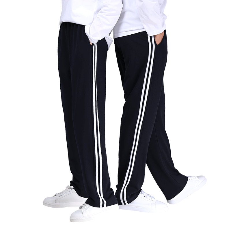直筒校服褲子藏青色小學(xué)生一道杠春秋二條杠男女高中學(xué)生黑色校褲
