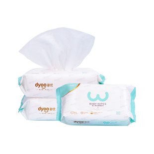 多优婴儿温泉水湿巾新生宝宝幼儿童柔湿纸巾大包家用80抽节庆款
