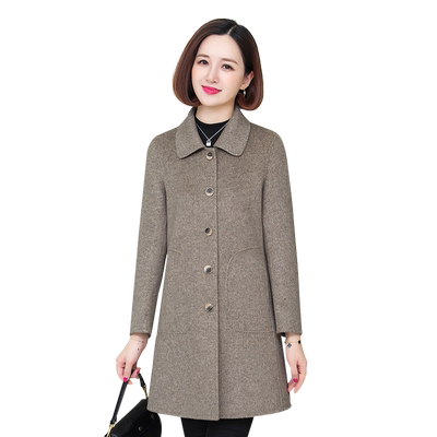 羊毛双面呢呢子大衣羊绒毛呢减龄