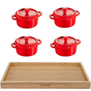 staub珐宝多彩陶瓷盅10cm陶瓷小碗厨房家用儿童带盖炖蛋盅