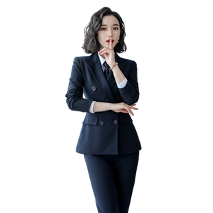 诗璐雅职业西装套装女韩版气质银行经理工作服西服马甲三件套正装