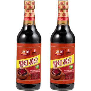 湖羊酱油旗舰店红烧酱油*2瓶天然酿造一级黄豆酱油老抽上色炒菜用