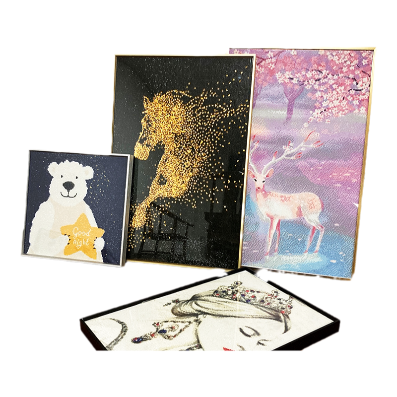 钻石画十字绣画框定制相框自己裱带玻璃背板铝合金属外框2026