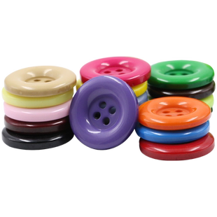 糖果色彩色树脂大圆形毛呢大衣纽扣扣子西装毛衣外套衣服四眼钮扣