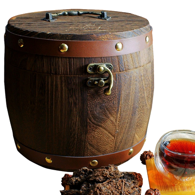 秀沏600g木桶陈年化石礼盒老茶头