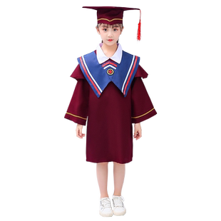 幼儿园博士服儿童学士服小学生演出服博士帽幼儿毕业礼服摄影服装