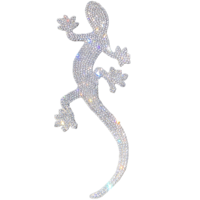 钻石壁虎车贴水晶皇冠脚印3d立体