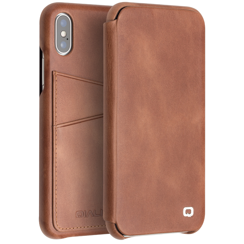 洽利适用于 iphonex手机壳真皮苹果10手机套翻盖商务皮套插卡保护套