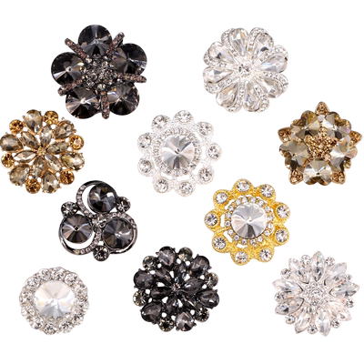 时尚高档大衣金属貂皮水晶扣子