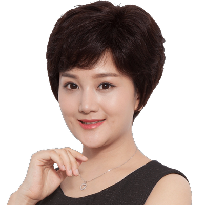 手织中老年自然假发女短发