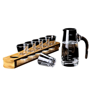 家用白酒杯玻璃酒杯小号一口杯创意高脚烈酒子弹杯酒盅套装 6只装