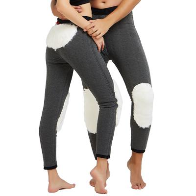 恒源祥羊毛棉裤男女獭兔皮毛一体