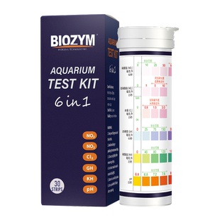 百因美六合一测试剂鱼缸龟缸试纸亚硝酸盐PH余氯水质硬度检测
