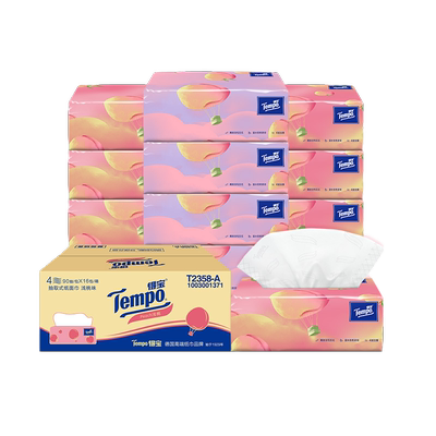 得宝水蜜桃子味纸巾4层16包整箱