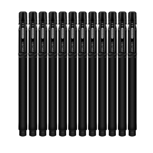 得力签字笔S65商务办公中性笔0.5mm加粗大容量黑色水笔碳素笔签名笔签单笔签约笔会议笔白领男文具批发