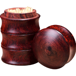 老挝大红酸枝牙签罐红木牙签筒原木实木牙签盒便携迷你木雕摆件